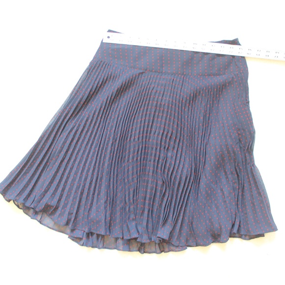 NWT The Limited Red Navy Polka Dot Pleated Skirt - Picture 5 of 7